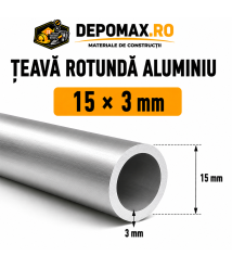 Teava rotunda aluminiu 15 x 3 mm, 6 metri (6060) Teava rotunda aluminiu 15 x 3 mm, 6 metri (6060)